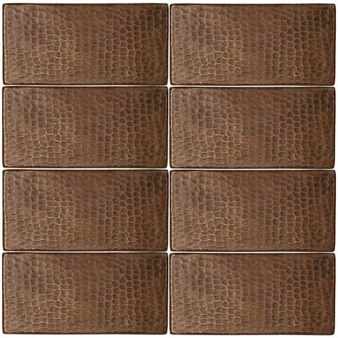 Premier Copper Products Package of Eight 3" x 6" Hammered Copper Tiles
