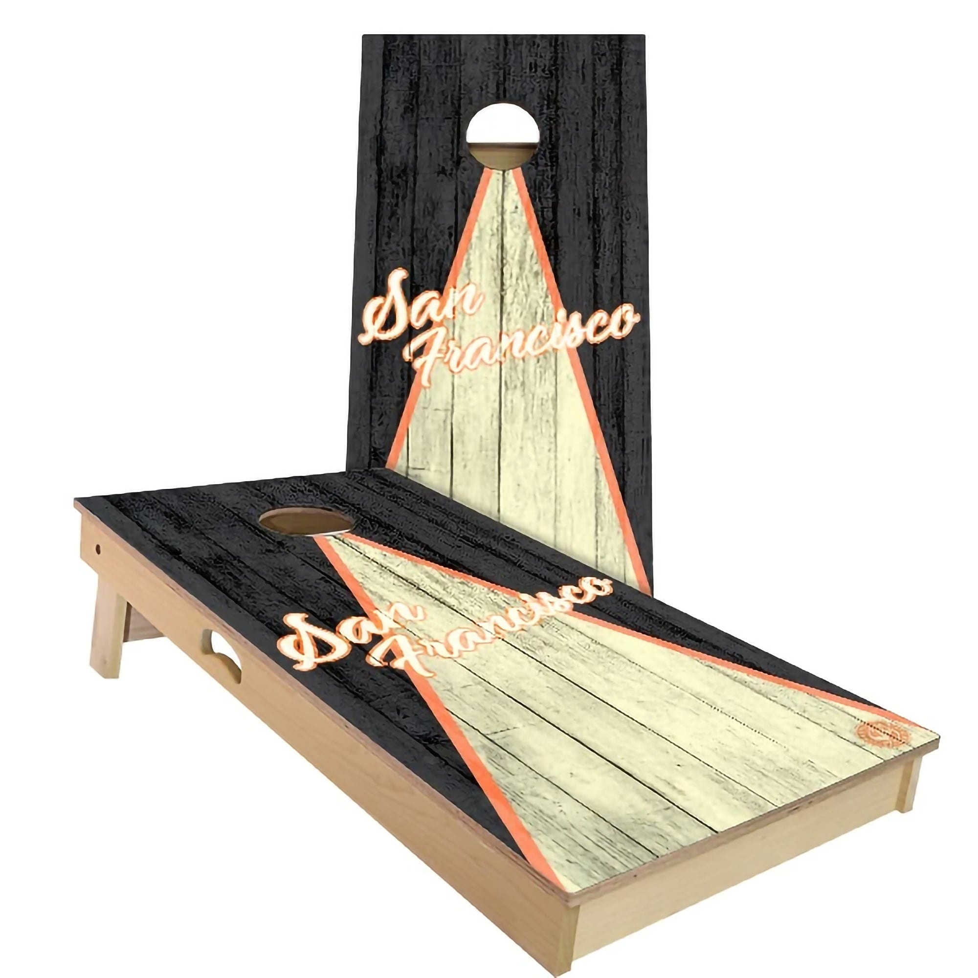 San Francisco Triangle Baseball Outdoor Cornhole Board Set