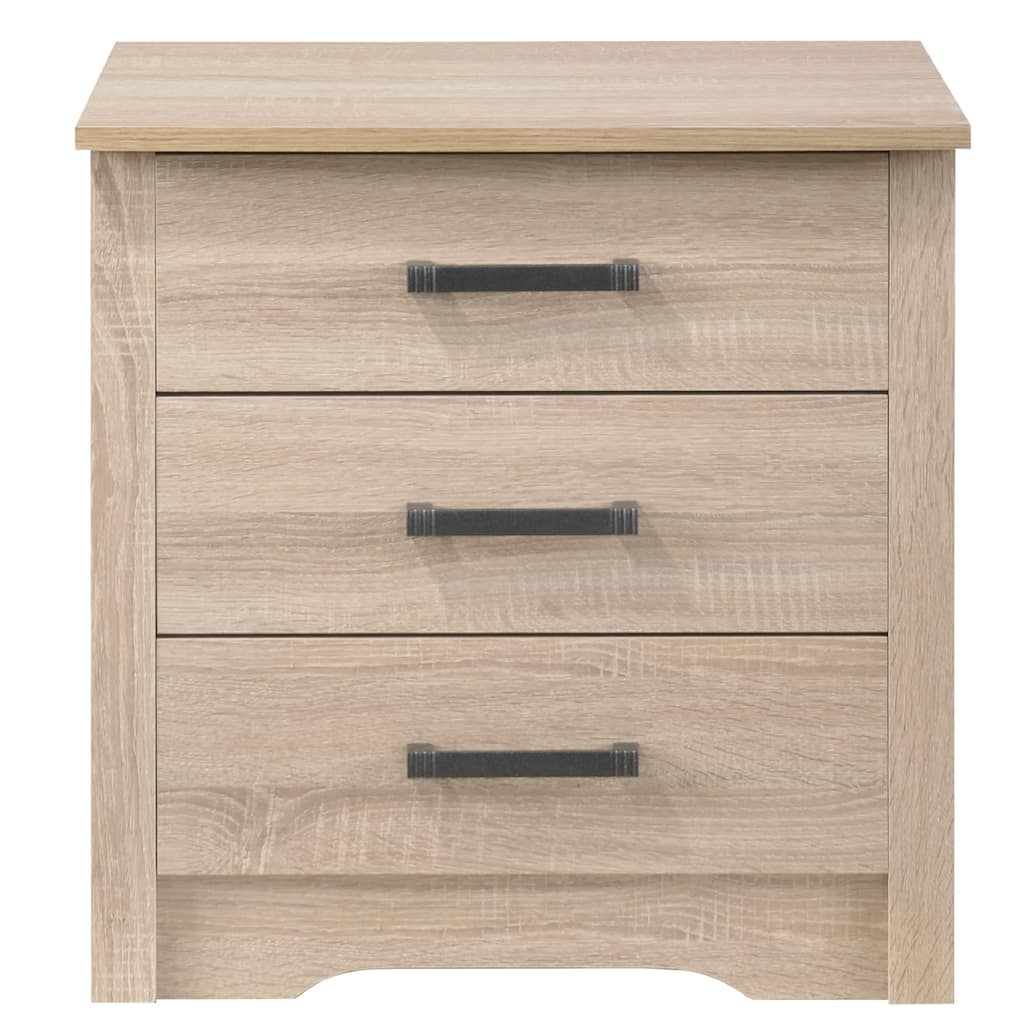 3-Drawer Wooden Nightstand - 23" - Light Brown