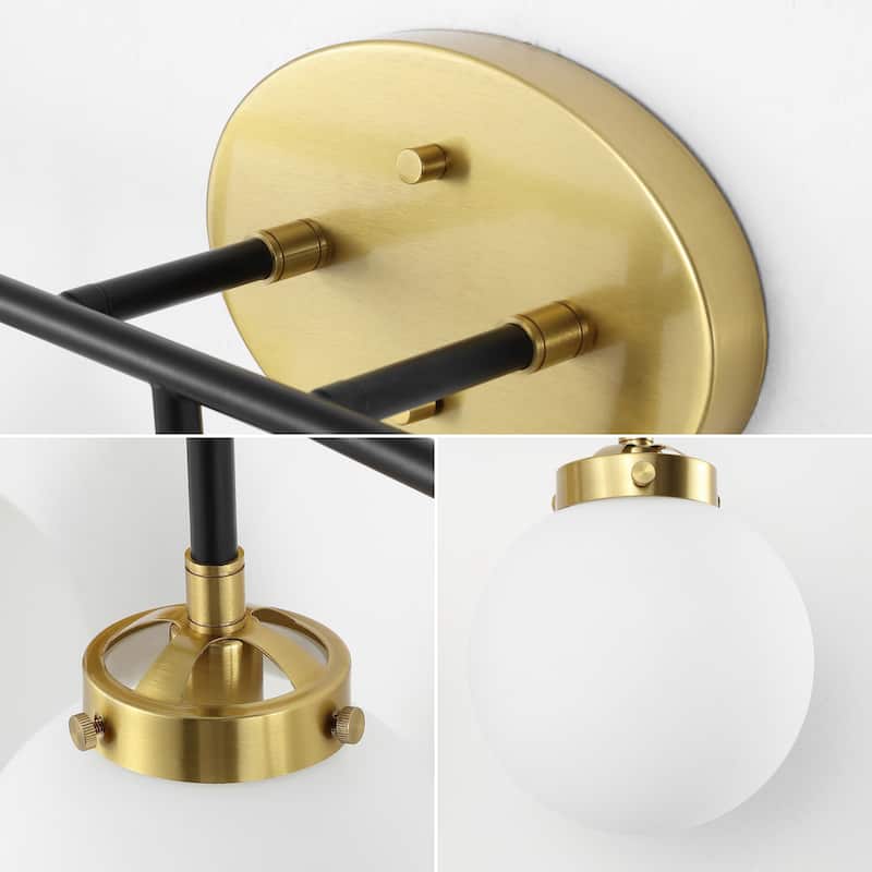 Bevin Contemporary Transitional Iron/Glass LED Vanity Light, by JONATHAN Y