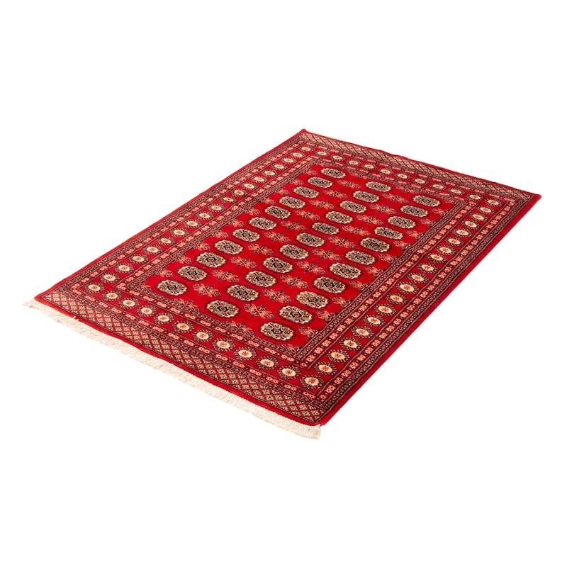 ECARPETGALLERY Hand-knotted Peshawar Bokhara Red Wool Rug - 4'8 x 6'10