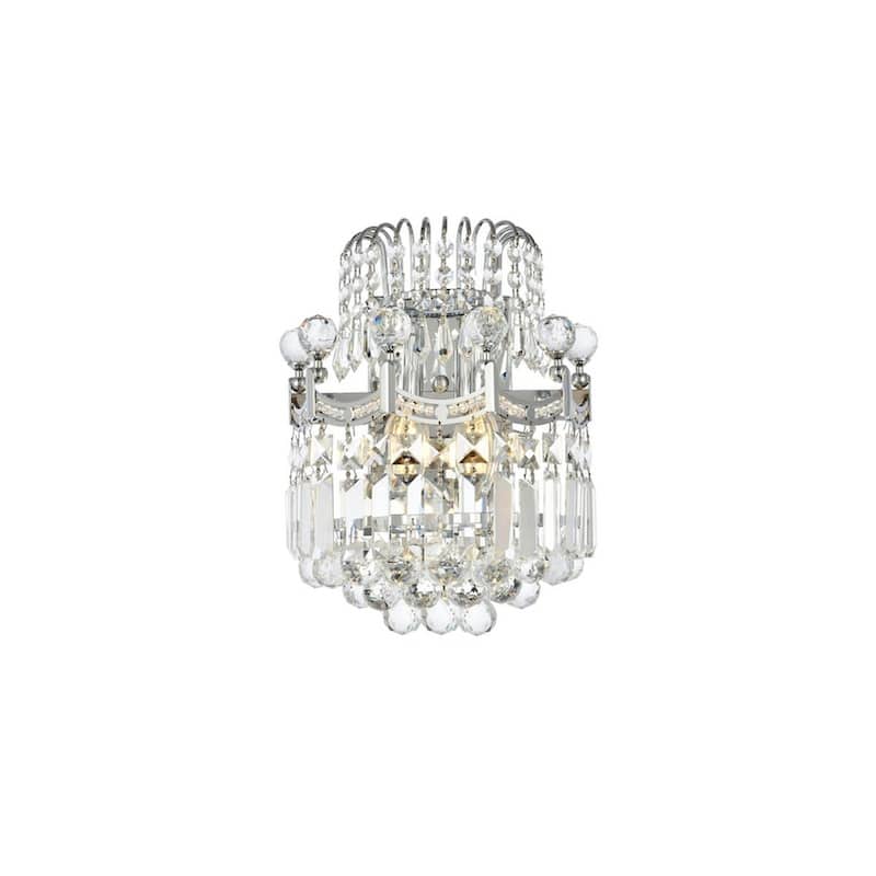 Elegant Lighting V8949W12/RC Corona 2 Light 12" Tall Wall Sconce with - Chrome