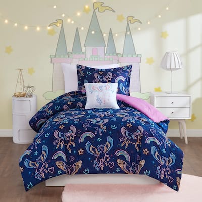 Kate Blue Pegasus Printed Comforter Set by Mi Zone Kids