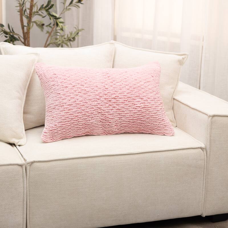 Tressie Hot Pink Cotton Large Bolster Pillow - Down Alternative - Hot Pink - Accent