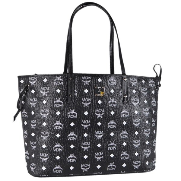 black and white mcm bag