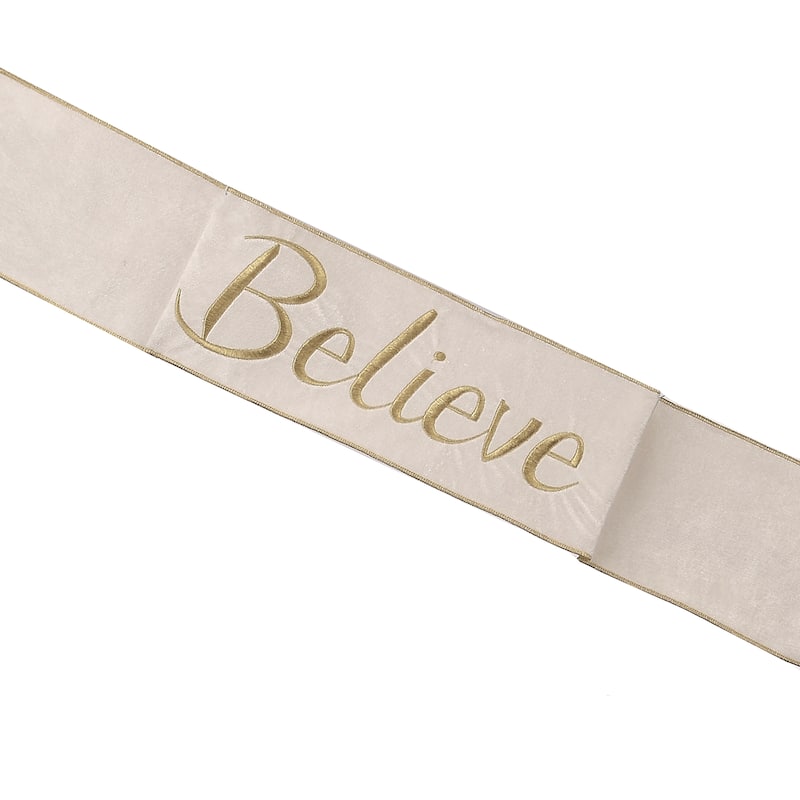 6"X44" Velvet "Believe" Banner
