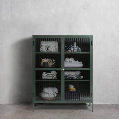 Rye Studio Brianne Modern Metal & Glass 55" Display Cabinet