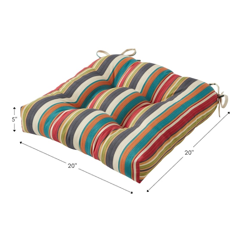 Greendale Home Fashions Multicolor Outdoor Dining Seat Cushion (Set of 2)