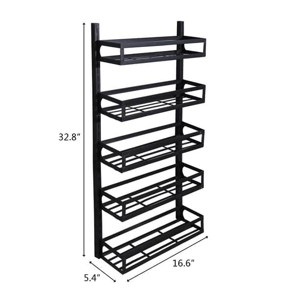 Wall Mount Kitchen Spice Rack Organizer 5 Tier Hanging Shelf - Bed Bath ...