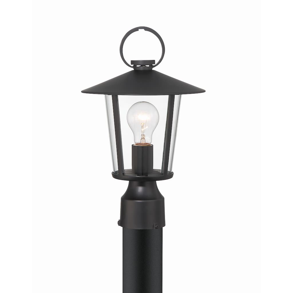 Andover 1 Light Matte Black Outdoor Lantern Post - 9"W x 14.5"H