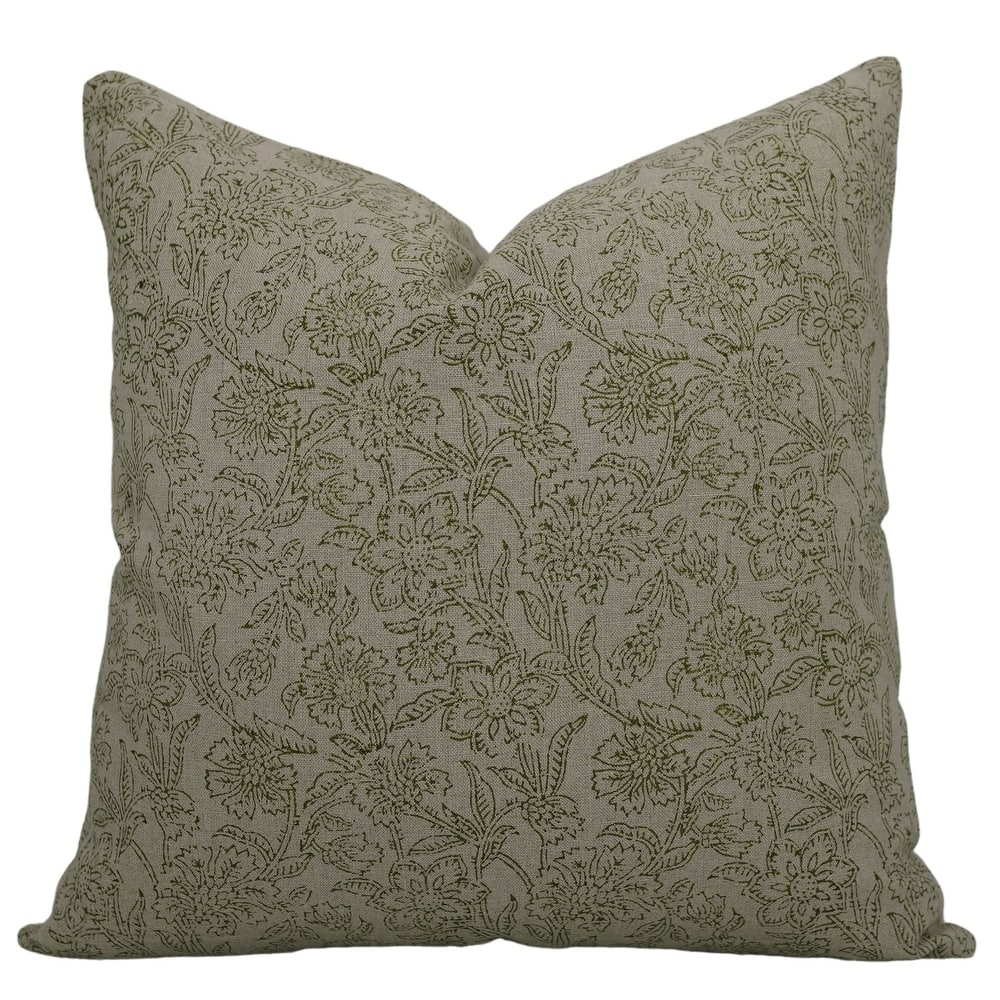Linen Bohemian Block print pillow Cover- Jarul