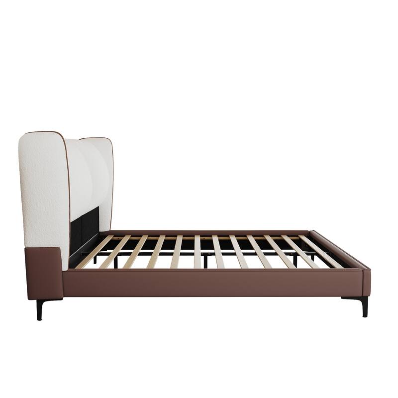Christopher Knight Home - Nimbus Modern Upholstered Platform Bed with Wingback Headboard