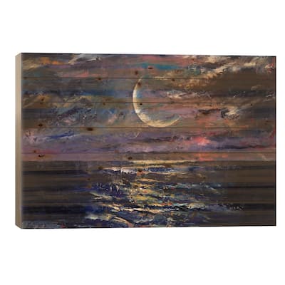 Moon Print On Wood by Michael Creese - Multi-Color
