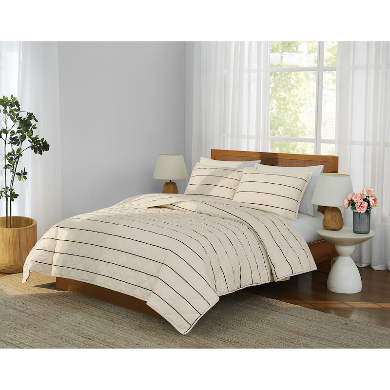 Brooklyn Loom Hayward Stripe 3 Piece Quilt Set