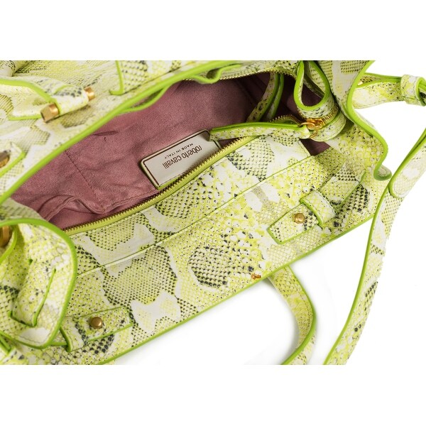 lime green snake print purse