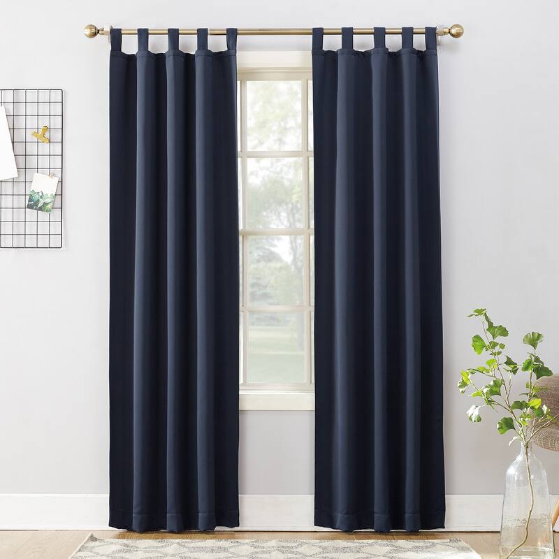 Sun Zero Hayden Energy Saving Blackout Tab Top 1-Piece Curtain Panel, Single Panel - 40x63 - Navy