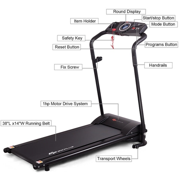 1hp goplus electric treadmill clearance