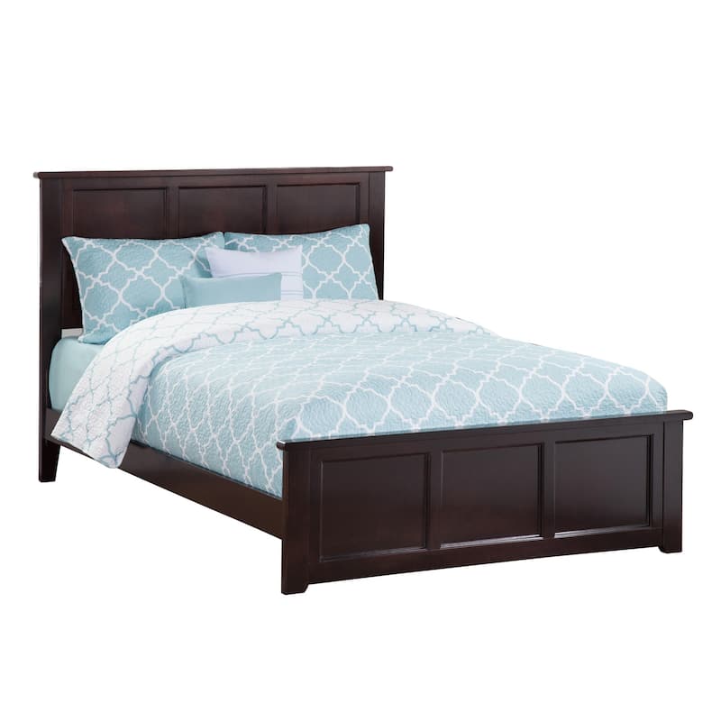 Madison Full Low Profile Wood Platform Bed with Matching Footboard in Espresso