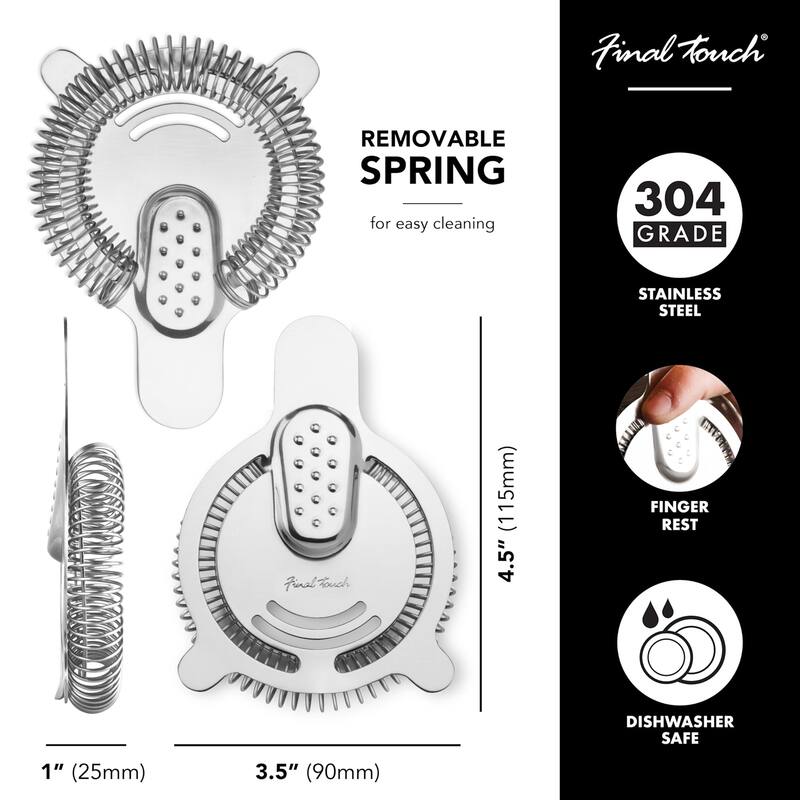 Final Touch Yarai Mixing Pitcher with Hawthorne Strainer