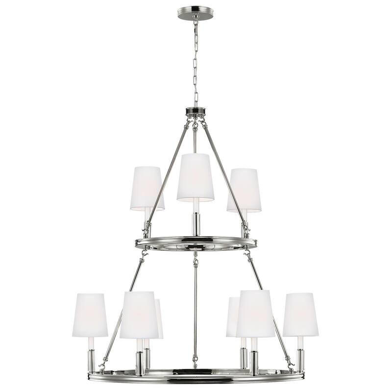 Feiss Lismore 9 Light Polished Nickel Chandelier - Polished Nickel - 9 - Light Lismore Chandelier