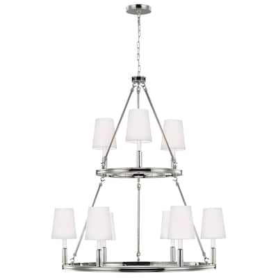 Feiss Lismore 9 Light Polished Nickel Chandelier - Polished Nickel