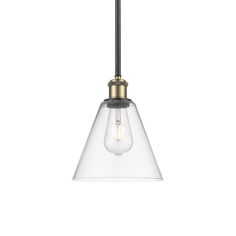 Innovations Lighting 516-1S-10-8 Berkshire Pendant Berkshire 8" Wide - Black Antique Brass / Clear