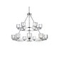 preview thumbnail 21 of 28, Colton Two-Tier Chandelier Chrome - 36"
