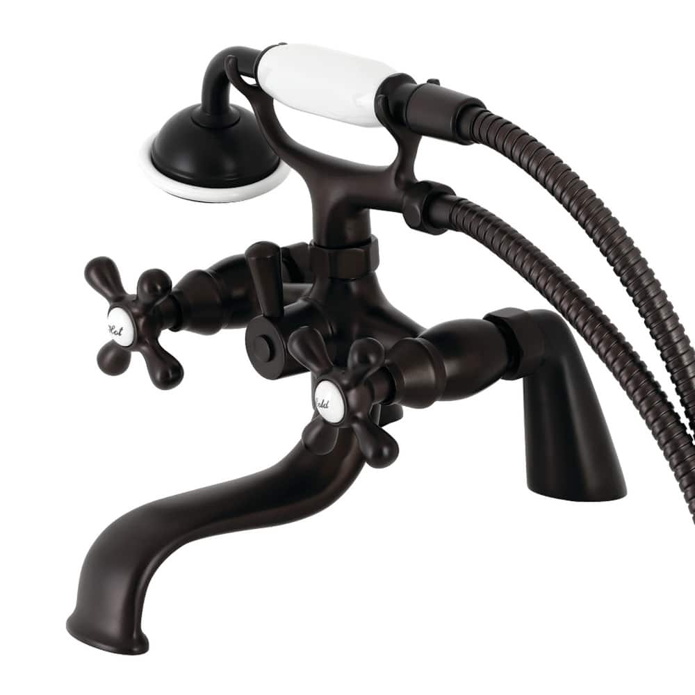 Kingston Brass Deck Mount Clawfoot Tub Faucet with Hand Shower