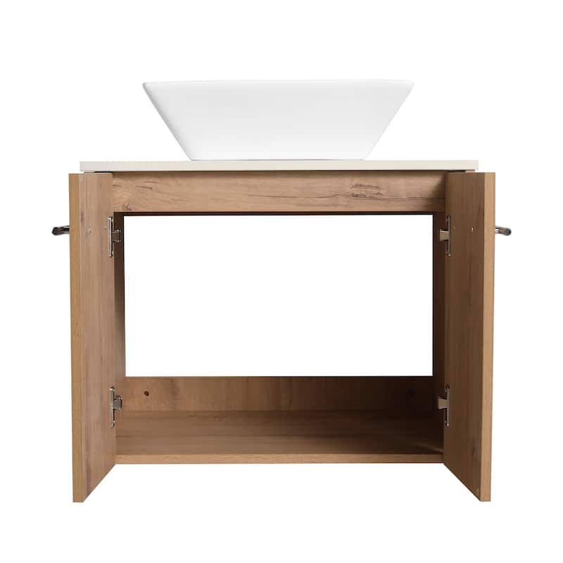 Bathroom Vanity With Sink In 24/30 Inch, Floating Bathroom Vanity With Soft Close Door