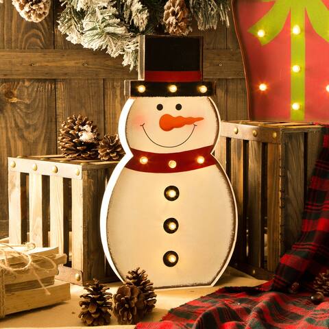 Glitzhome Christmas Marquee LED Light Decor