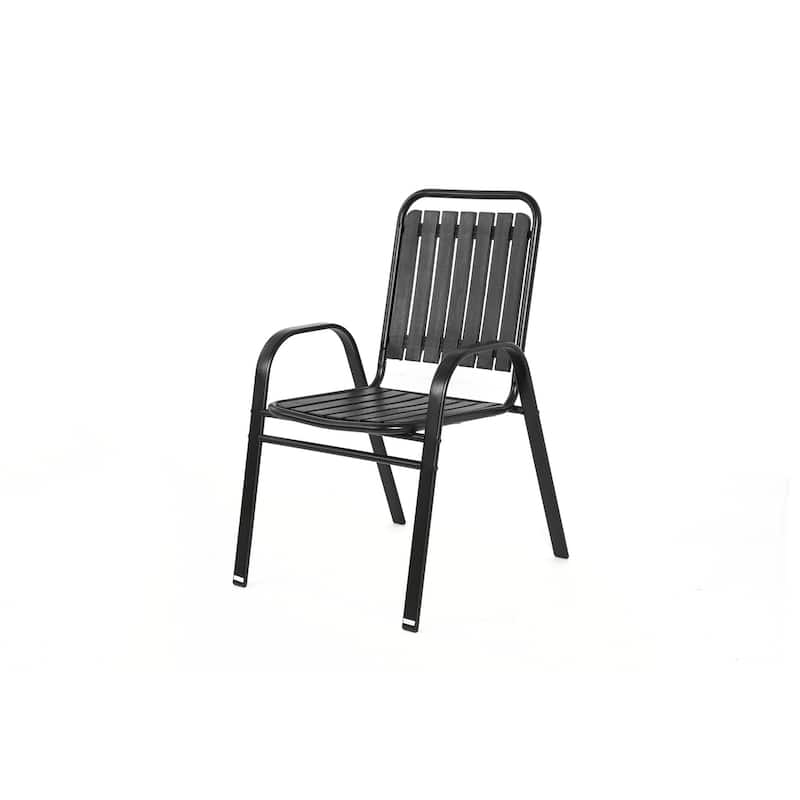 7 Pieces Patio Dining Set, Plastic chair and steel table Outdoor Set