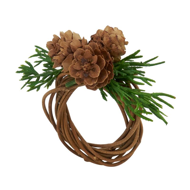 Woodland Wonder Pine Cone Napkin Ring (Set of 4) - Brown - Set of 4