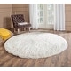 preview thumbnail 17 of 63, SAFAVIEH Handmade South Beach Leonella Shag Solid Polyester Rug 4' x 4' Round - Snow White