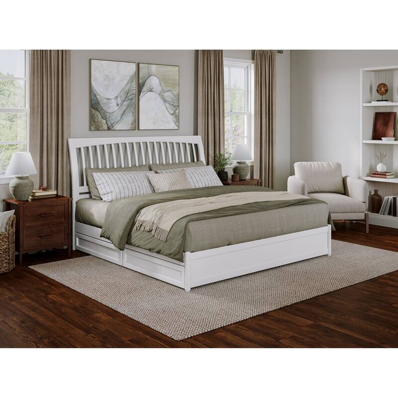 Roslyn Platform Bed with Panel Footboard and Storage Drawers