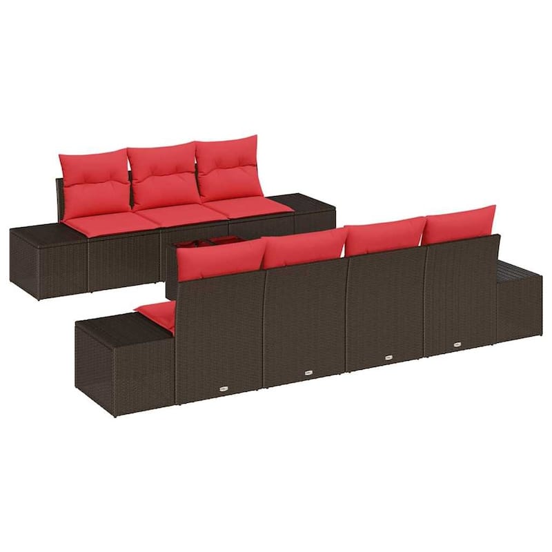 vidaXL 8 Piece Garden Sofa Set with Cushions - 115.7×24.4×27.2