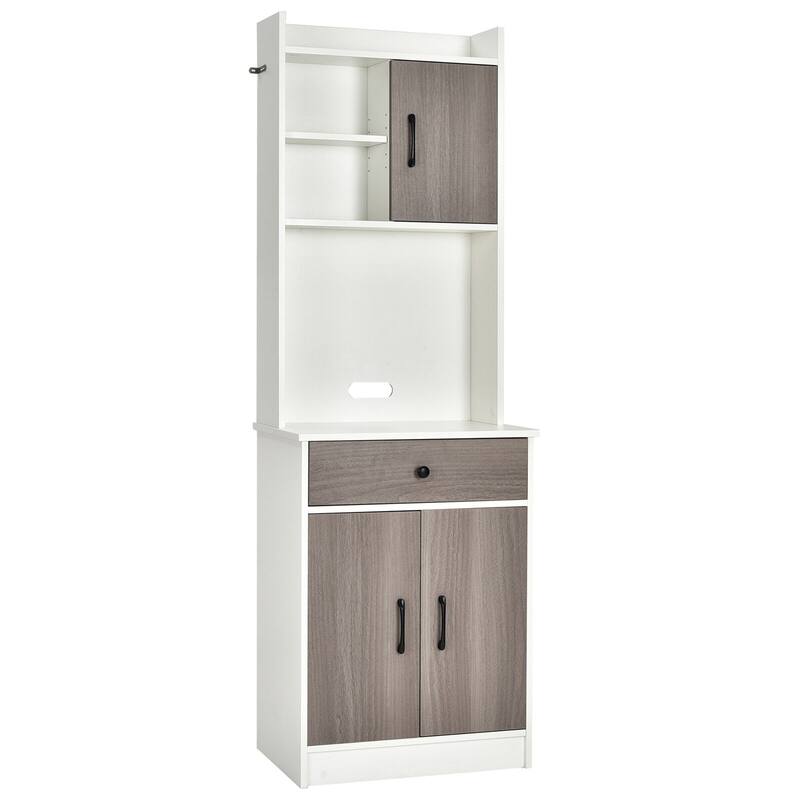 Gymax 3-Door 71'' Kitchen Buffet Pantry Storage Cabinet w/Hutch - See Details