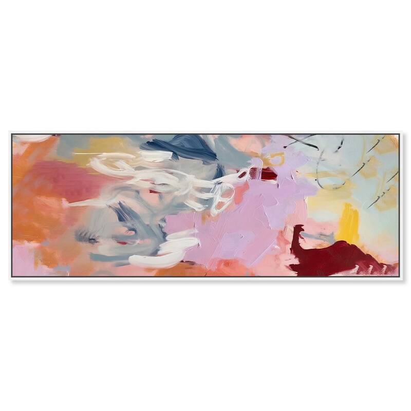 Flaming Color Splash Panoramic Canvas by Art Remedy - 54" x 20" - White