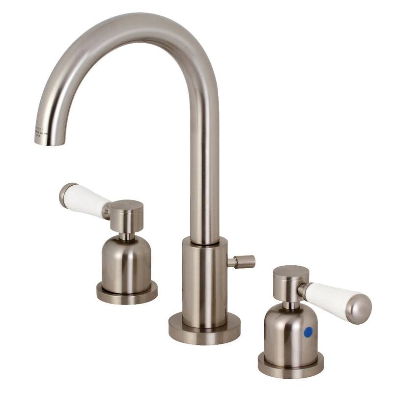 Kingston Brass Paris 1.2 GPM Deck Mounted Widespread Bathroom Faucet - Brushed Nickel