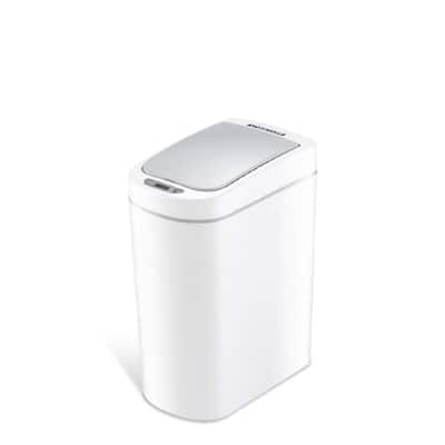 NINESTARS White Motion Sensor Trash Can Combo Set, 2 Pc. - 1.85 Gallons/ 7 Liters