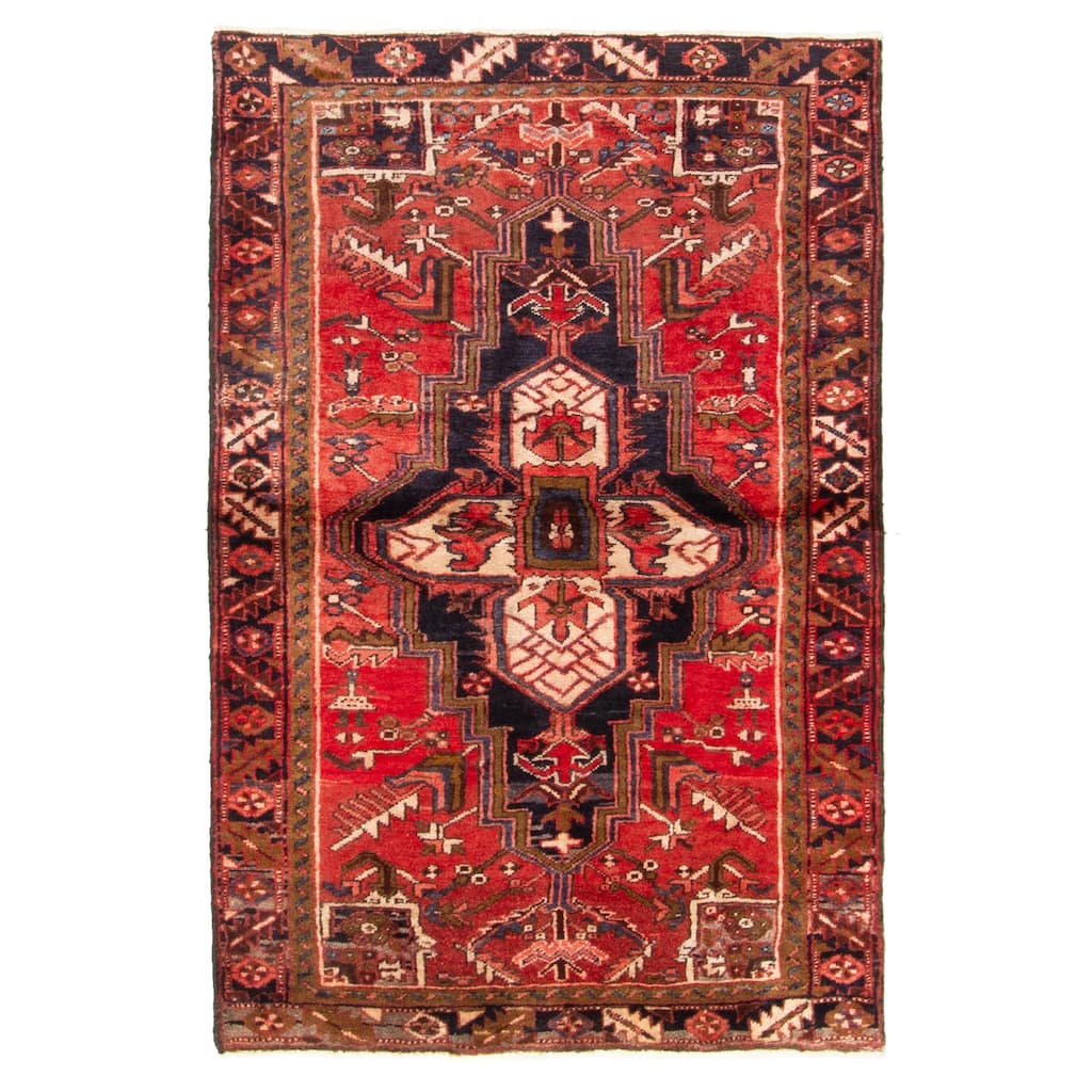 ECARPETGALLERY Hand-knotted Konya Anatolian Red Wool Rug - 3'4 x 5'1