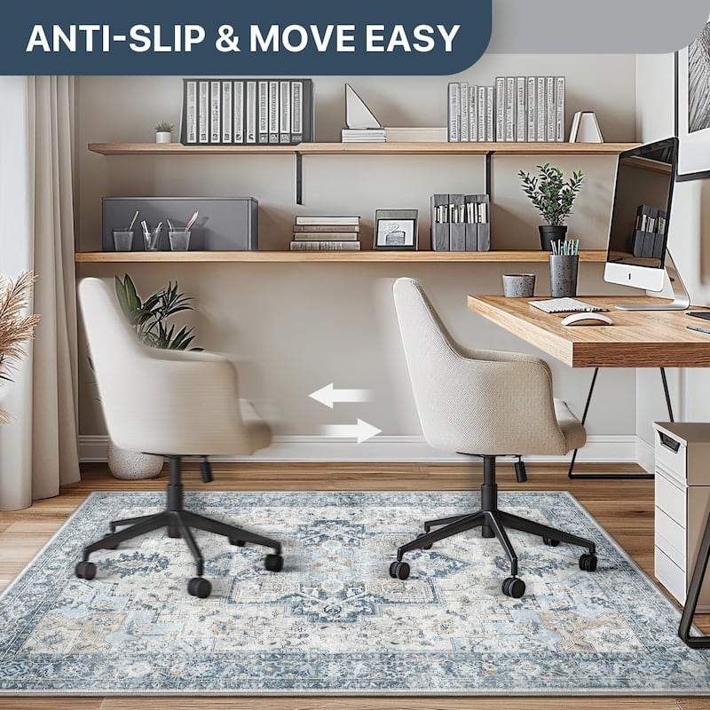 Mcow Low Pile Machine Washable Non-Slip Area Rug