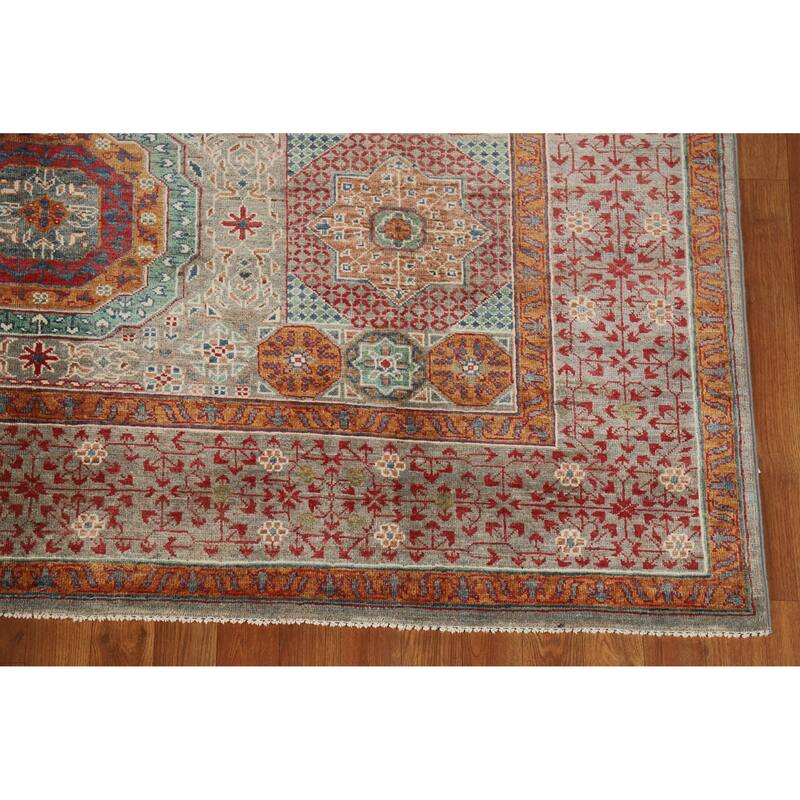 Hand Knotted Oriental 100% Wool Carpet Traditional Medallion Greys & Charcoal Kazak Area Rug - 10' 2'' X 6' 9''