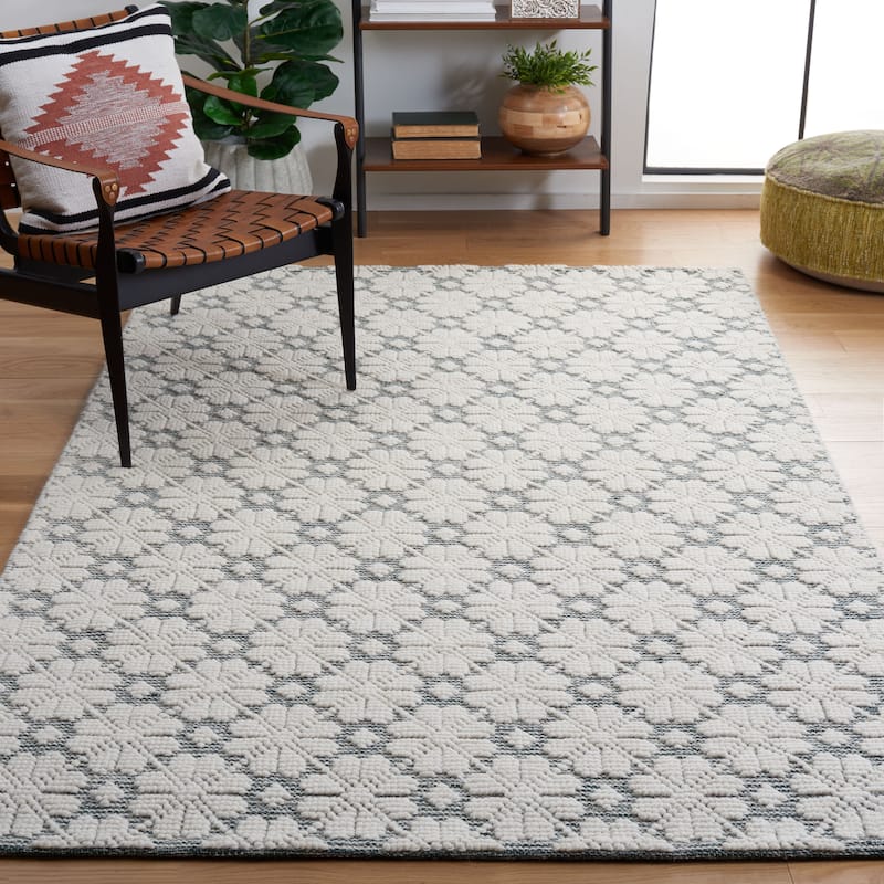 SAFAVIEH Handmade Vermont Jolie Wool Rug - 8' x 10' - Ivory/Green