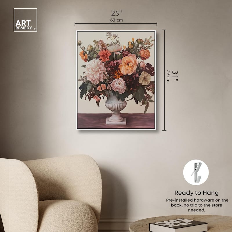 Autumn Tan Floral Canvas by Art Remedy