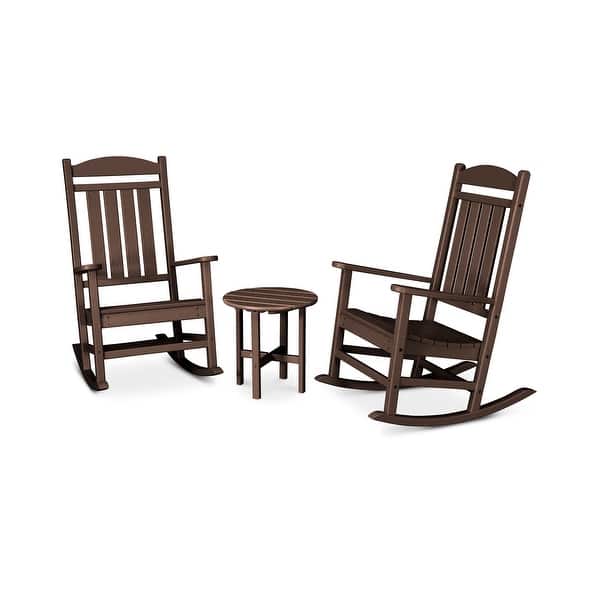 Polywood Presidential 3 Pc Outdoor Rocking Chairs W Round Table Overstock 14001822 This table sets come with foldable legs, chairs and tables which can be folded to save space. poly wood
