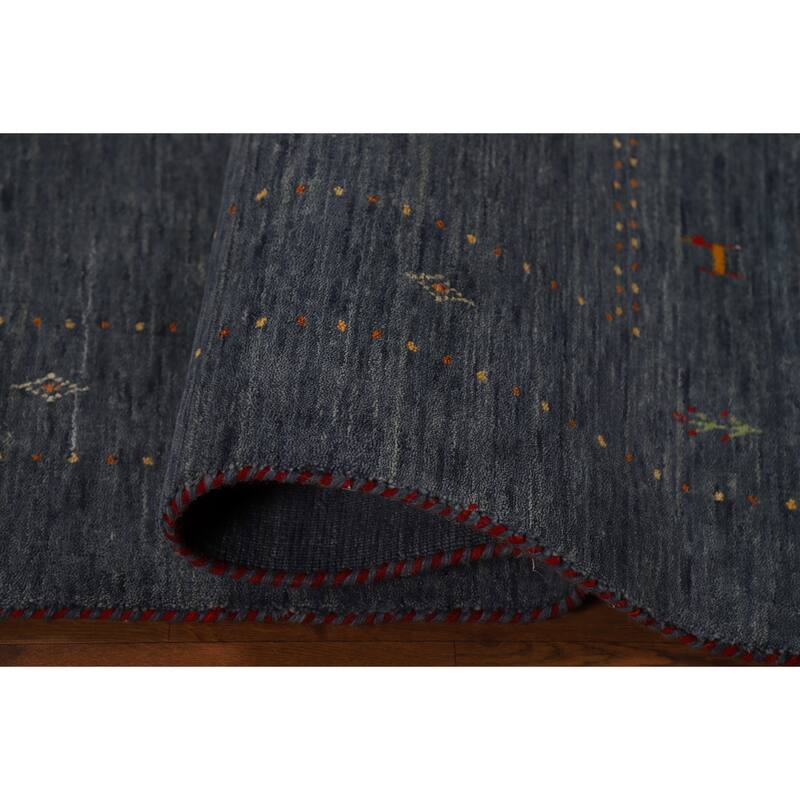 Gabbeh Area Rug Handmade Wool Carpet - 5'2" x 7'11"