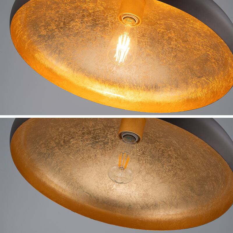 Industrial 1-Light Metal Dome Pendant Light for Kitchen Island, Dining Room