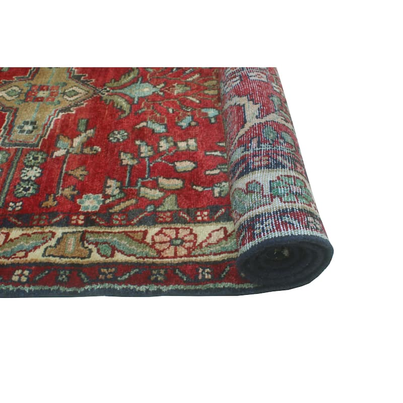 Fine Vintage Distressed Shahjaha Red/Beige Runner - 3'3" x 8'10"