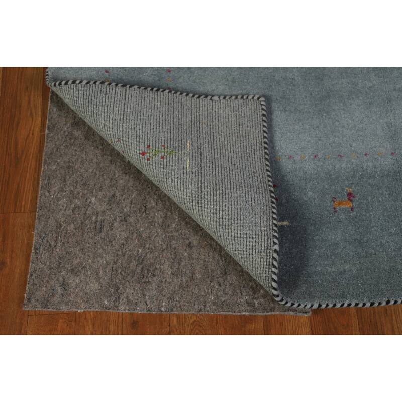 Hand Knotted Oriental 100% Wool Carpet Tribal Tribal Greys & Charcoal Gabbeh Area Rug - 7' 10'' X 4' 10''