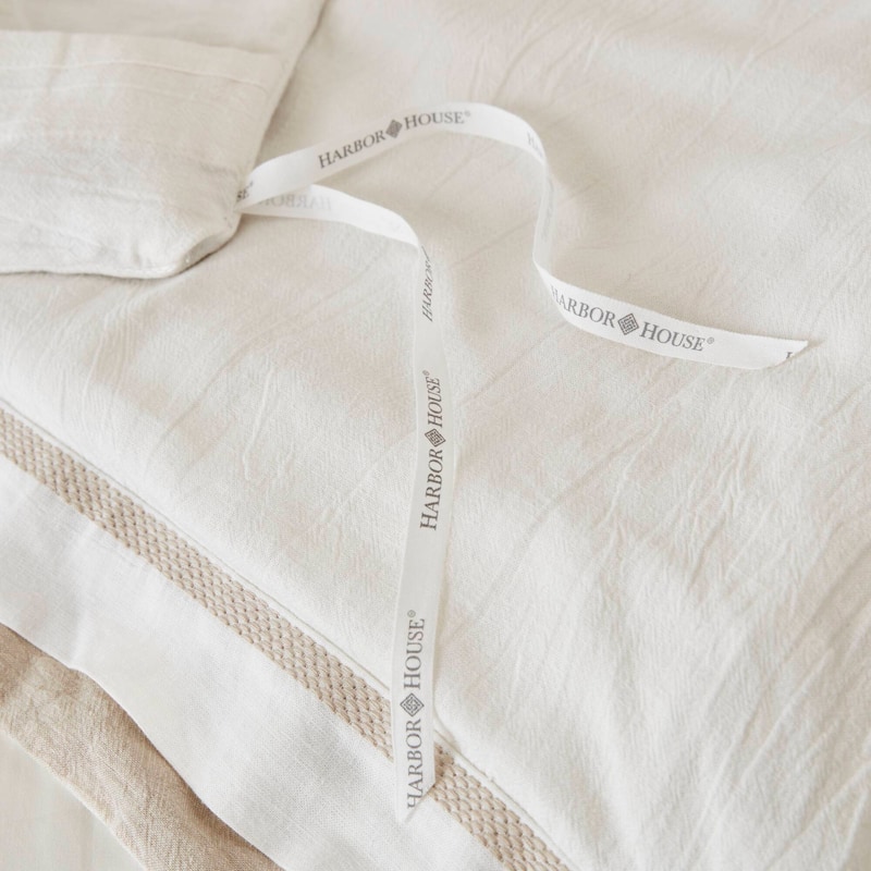 Harbor House Linen Blend Double Flange Duvet Cover Set